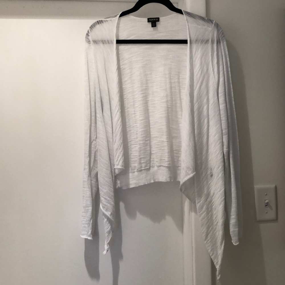 Torrid White Lightweight Cardigan